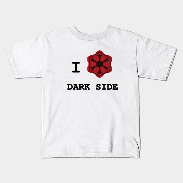 I LOVE DARK SIDE Kids T-Shirt by Andre_Mikz